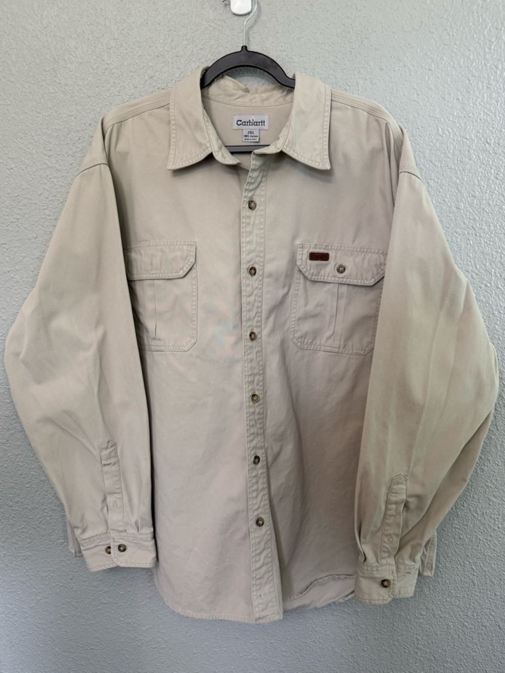 Carhartt Long-Sleeve Cotton Button-Down Work Shirt “Shacket” size XXL